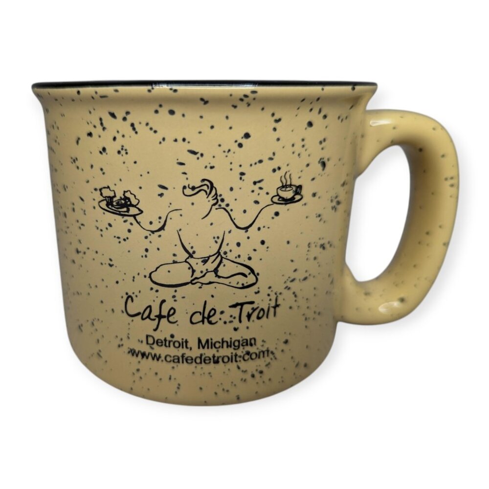 M Ware Cafe de Troit Tan & Black Speckled Ceramic Mug